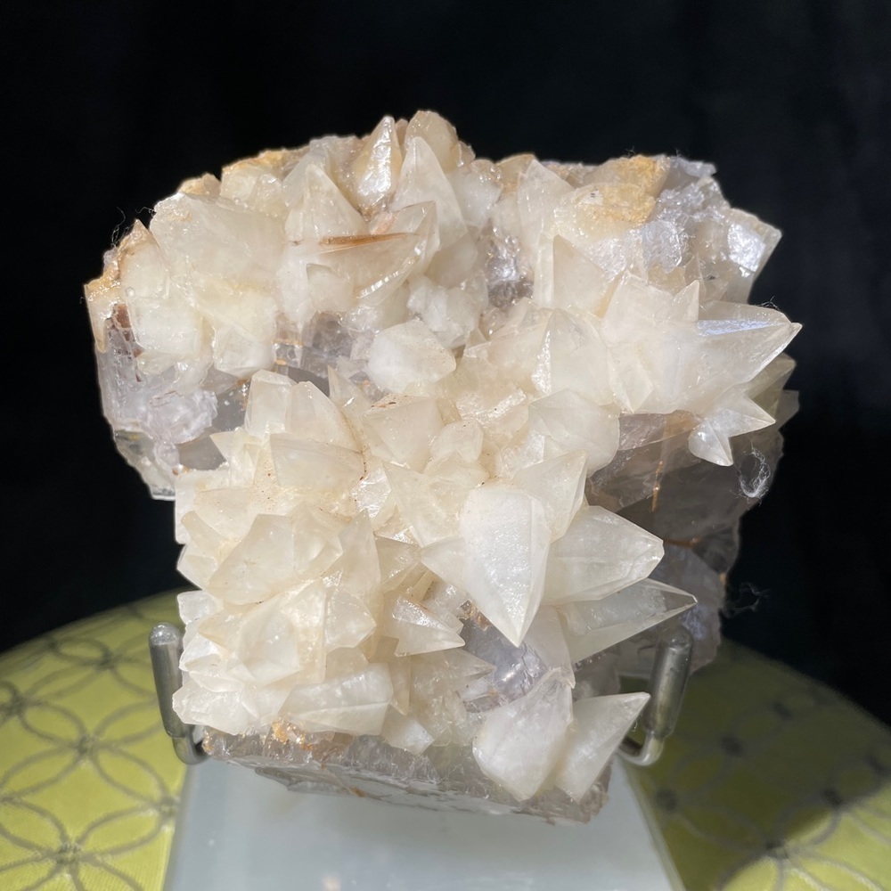 RAW NATURAL DOG TOOTH W/ FLUORITE! STRONG PURPLE UV 4”x3.5”x3” STATEMENT